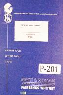 Pratt & Whitney-Whitney-Pratt Whitney 14\" & 16\" Model C Lathes Operators Instruction Manual Year (1965)-14\"-16\"-C-01